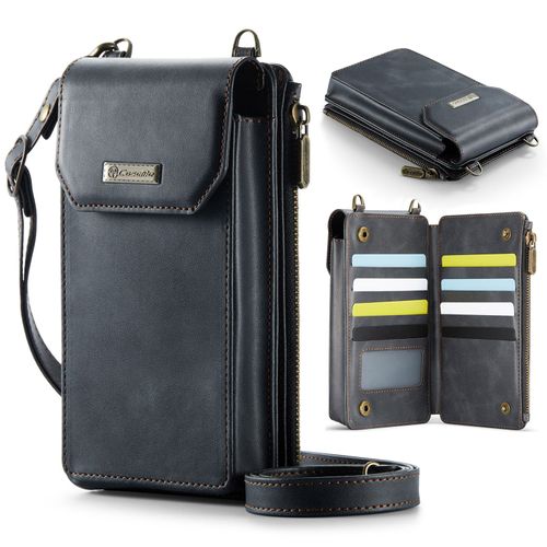 Convient pour sac à bandoulière multifonctionnel universel vertical pour téléphone portable - étui de téléphone portable pliable en ligne noir pour classe de théâtre rétro en daim double couche de car