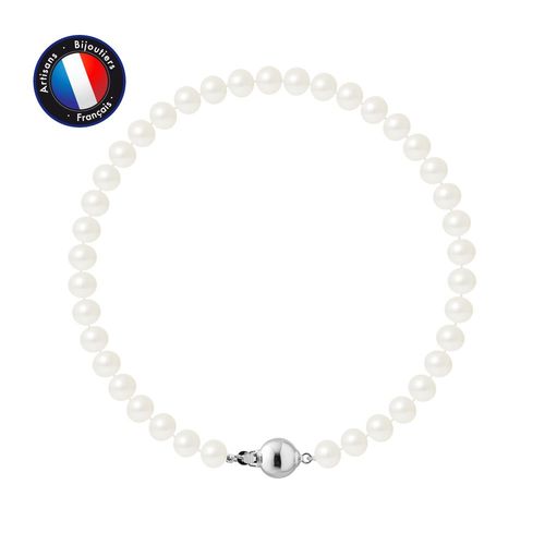 Perlinea - Bracelet - Perles De Culture D'eau Douce - Semi Ronde 5-6 Mm Black Tahiti - Bijoux Femme - Argent 925 Millièmes