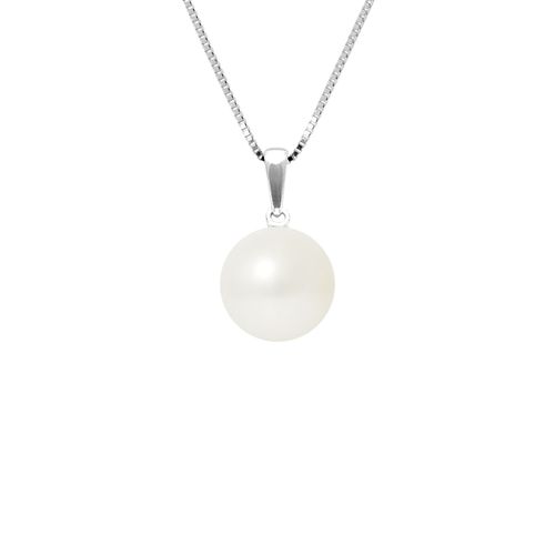Perlinea - Collier - Perle De Culture D'eau Douce - Diamètre 9-10 Mm Rose - Bijoux Femme - Argent 925 Millièmes