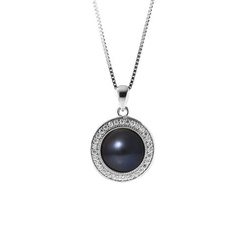 Perlinea - Collier Sun - Perle De Culture D'eau Douce - Diamètre 9-10 Mm Rose - Bijoux Femme - Argent 925 Millièmes