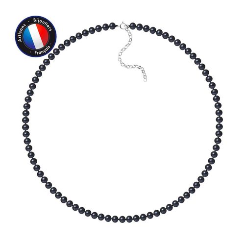 Perlinea - Collier - Perle D'eau Douce - Semi Ronde 5-6 Mm Blanc - Argent 925 Millièmes - Bijoux Femme