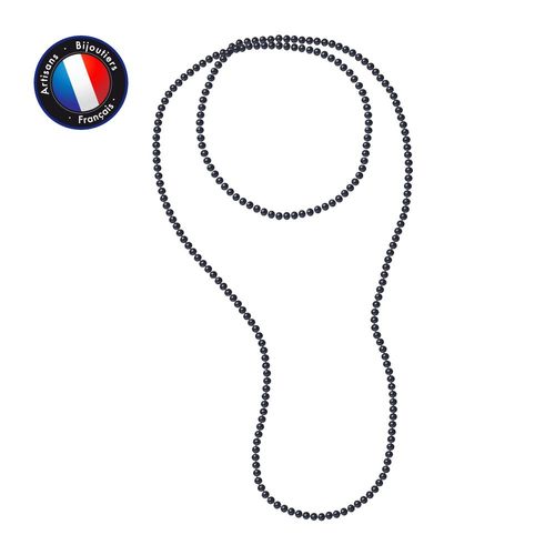 Perlinea - Sautoir - Perle De Culture D'eau Douce - Barroque 5-6 Mm Black Tahiti - Bijoux Femme