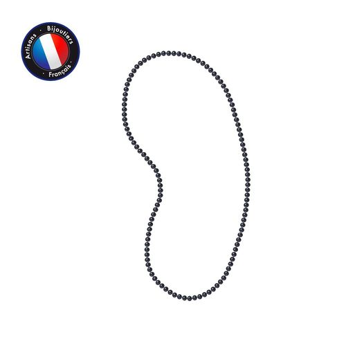Perlinea - Sautoir - Perle De Culture D'eau Douce - Barroque 5-6 Mm Black Tahiti - Bijoux Femme