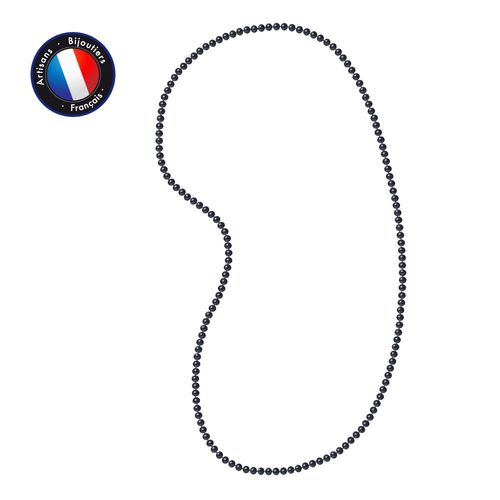 Perlinea - Sautoir - Perle De Culture D'eau Douce - Barroque 5-6 Mm Black Tahiti - Bijoux Femme