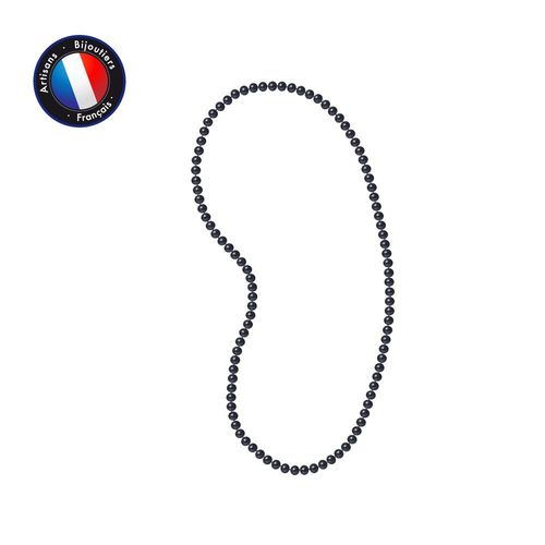 Perlinea - Sautoir - Perle De Culture D'eau Douce - Barroque 6-7 Mm Black Tahiti - Bijoux Femme