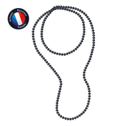 Perlinea - Sautoir - Perle De Culture D'eau Douce - Barroque 7-8 Mm Black Tahiti - Bijoux Femme