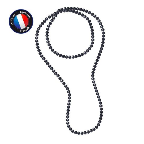 Perlinea - Sautoir - Perle De Culture D'eau Douce - Barroque 8-9 Mm Black Tahiti - Bijoux Femme