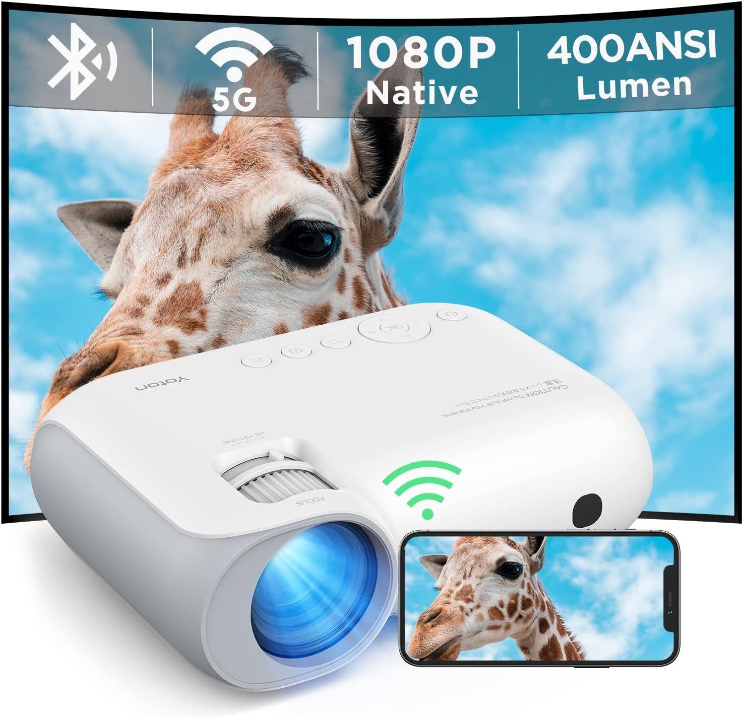 Mini Projecteur, Videoprojecteur 5G WiFi Bluetooth, Projecteur