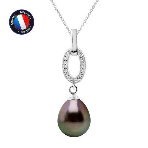 Perlinea - Collier - Perle De Tahiti - Poire 8-9 Mm - Argent 925 Millièmes - Bijoux Femme