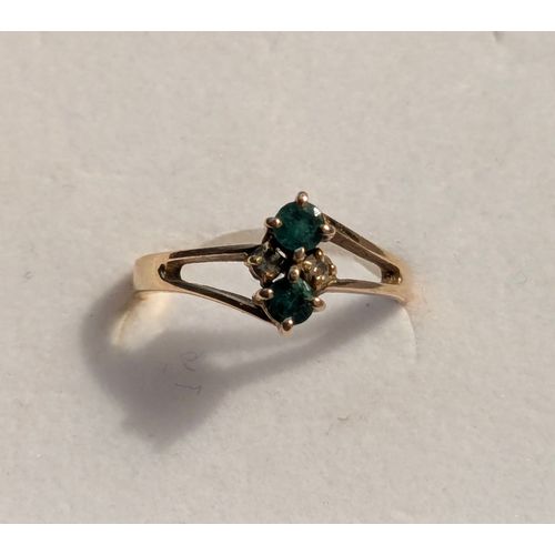 Bague Femme Vintage En Or 750 - Emeraude