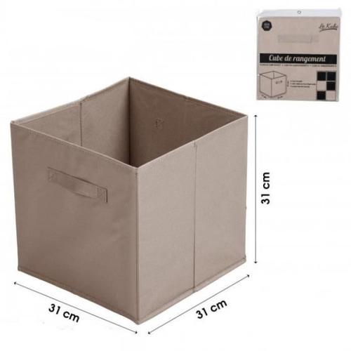 Cube intissé ( lot de 4 ) Boite de Rangement Pliable Taupe Marron ? 31 x 31 cm