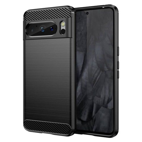 Coque Pour Google Pixel 8 Pro 5g - Housse Etui Silicone Gel Carbone + Film Ecran - Noir