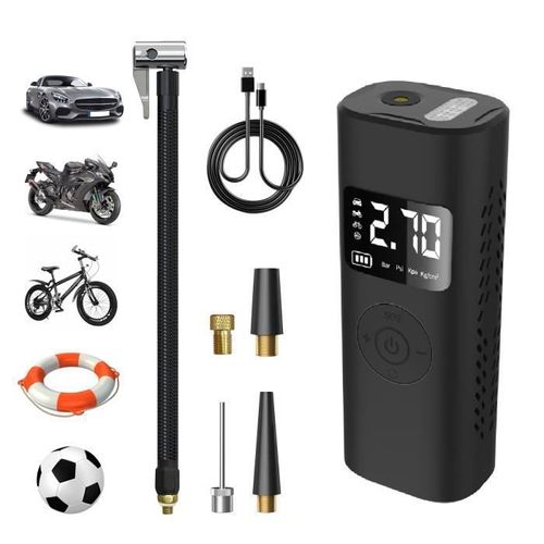 Compresseur À Air Portatif Sans Fil Gonfleur Pneus Voiture Gonfleur...