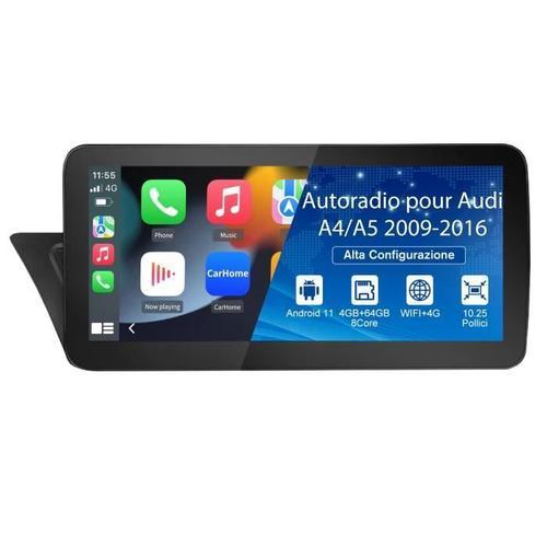 Awesafe Autoradio Android 11 4go+64go Pour Audi A4 A5 Avec 10.25 Pouces,Carplay Sans Fil/Android Auto/Wifi Non Mmi