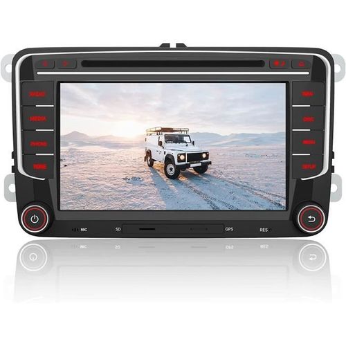 Awesafe Autoradio Pour Vw Voiture Stéréo 7" 2 Din Hd Écrans Tactiles Bluetooth Navigation Gps Stéréo Dvd Cd Radio