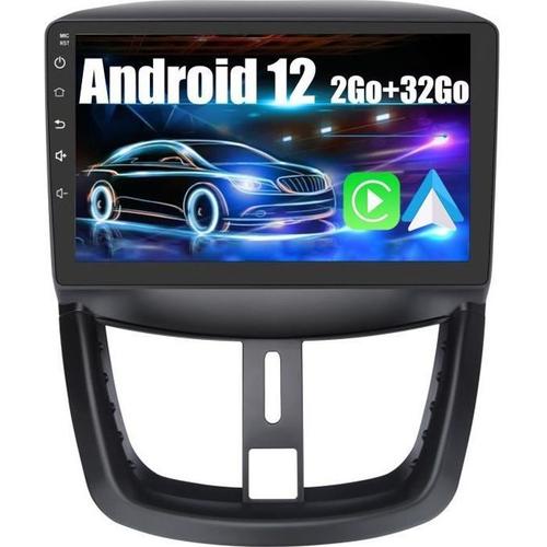 Awesafe Autoradio Android 12 Pour Peugeot 207(2006-2015)Carplay & Android Auto,9 Pouces Écran Tactile Gps Wifi Bluetooth [2go+32go]