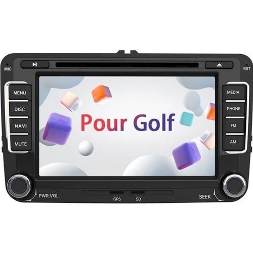 Awesafe Autoradio Pour Golf 6 Voiture 7" Écran Tactile Hd Avec Cd/Dvd/Sd/Usb/Gps/Am/Fm/Rds/Bluetooth/Mirrorlink/ Commandes Au Volant