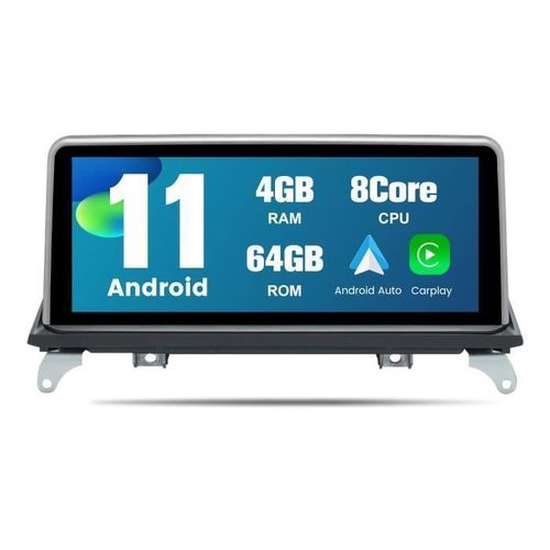 Awesafe Android 11[4go+64go] Autoradio Pour Bmw X5 E70 X6 E71 Avec 10.25 Pouces,Carplay/Android Auto/Wifi/4g,Cic Système[2010-2013]