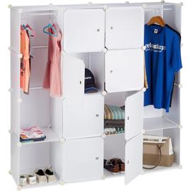 HOMCOM Lot de 8 boites cubes rangement à chaussures modulable avec portes  transparentes - dim. 25L x 35l x 19H cm - PP blanc transparent pas cher 