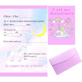 Kit créatif carte d'invitation anniversaire garçon en français sur le thème  du foot pour 10 invités (10 cartons d invitation + 10 enveloppes + 1