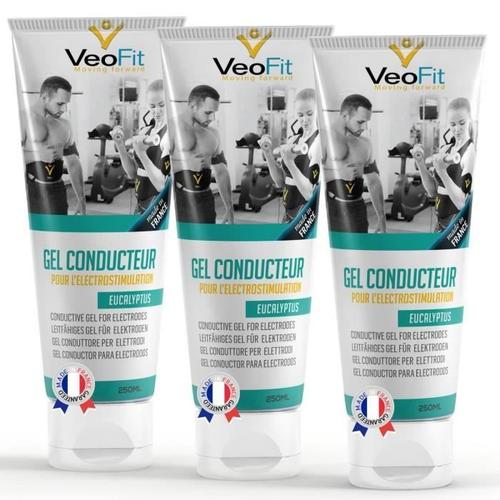 Veofit 3 Gels Conducteur Electrostimulateur 250ml Eucalyptus Made In France Pour Ceinture Abdominale Electrostimulation Contact