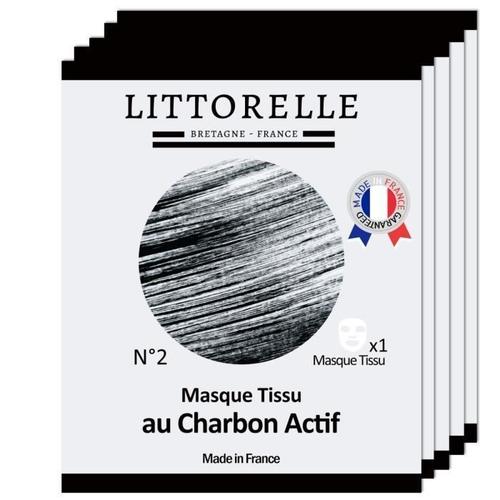 Lot De 5 Masques Visage Au Charbon Actif - Made In France - Purifie Et Détoxifie La Peau Réduit Les Points Noirs Peaux - Mixtes À 