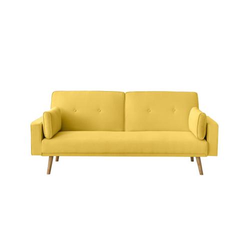 Canapé Droit Scandinave Elga Convertible 3 Places En Tissu - Jaune