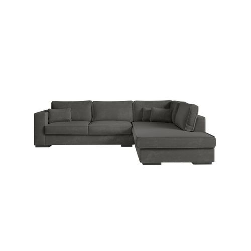 Canapé D'angle Xxl Belami En Tissu - Gris Foncé, Angle Droit