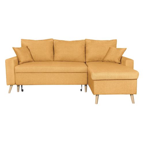 Canapé D'angle Maria Scandinave Réversible Et Convertible - Jaune Ocre