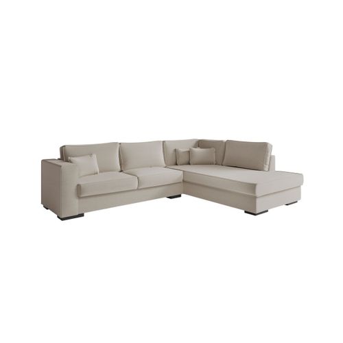 Canapé D'angle Xxl Belami En Tissu - Beige, Angle Droit