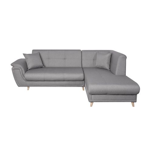 Canapé D'angle Flavie Convertible En Tissu - Angle Droit, Gris