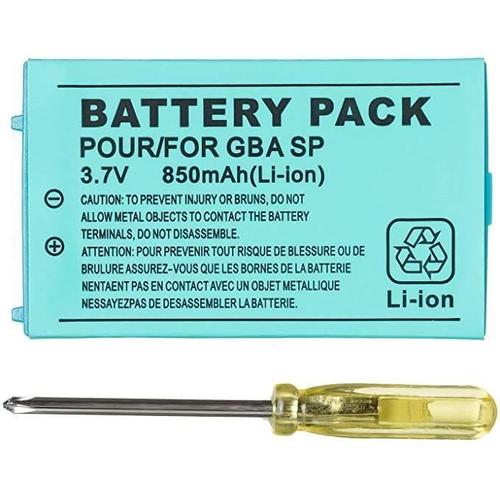 Batterie Gameboy Advanced Gba Sp 850mah Rechargeable Lithium-Ion Batterie+Outil