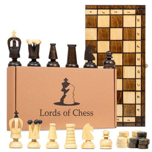 Jeu D'échecs En Bois - Echec Jeux D'echec Chess Dame - Echiquier En Bois - 30,5 X 30,5 Cm