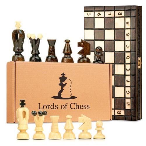 Echecs, Jeu De Dames 2 En 1 Echiquier En Bois - Echec Jeux D'echec Chess Dame Echequiers Pièces Grand 31 X 31 Cm