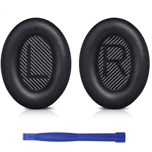 Noir 1 paire de coussinets d'oreille de remplacement professionnels, coussinets compatibles avec Bose Quietcomfort 35 (bose Qc35) et Quiet Comfort 35 II (bose Qc35 I -