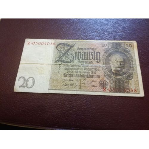 Billet Allemand De 20 Reichmarck