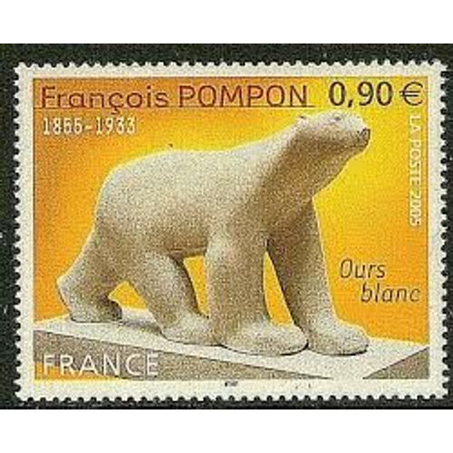 Art : Sculpture Ours Blanc De François Pompon Année 2005 N° 3806 Yvert Et Tellier Luxe