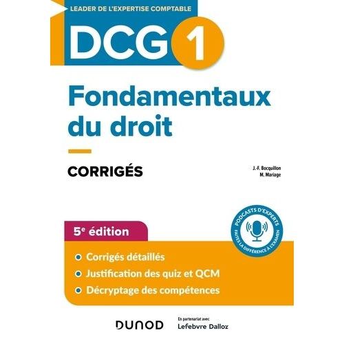 Dcg 1 Fondamentaux Du Droit - Corrigés
