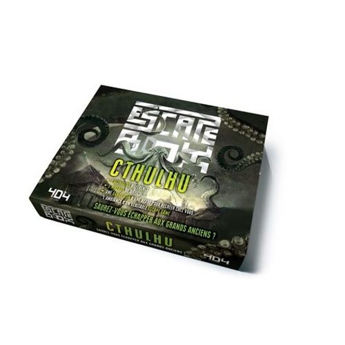 Escape Box Cthulhu - Contient : 3 Livrets, 131 Cartes, 1 Bande-Son D'une Heure, 1 Poster, 6 Badges
