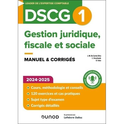 Gestion Juridique, Fiscale Et Sociale Dscg 1 - Manuel & Corrigés