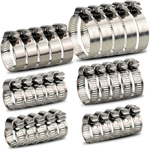 KALANKA-30 Pièces Collier de Serrage Tuyau Réglable 6¿51 mm Gamme en Acier Inoxydable 304 Assortiment Tuyau Pinces Clips pour Famille Tuyau D'eau, Home Gaz, Tube D'automobiles, Robinet