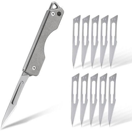 Ershi-Couteau Pliant En Titane Kk01s, Couteau De Poche Utilitaire Edc Avec Lame Remplaçable #11, Pour La Chasse En Plein Air, Le C[335]