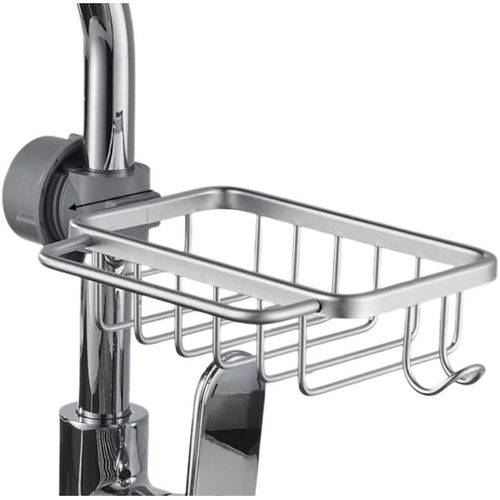 ERSHI-Télescopique Espace Aluminium Étagère Douche sans Percage, Suspension réglable Porte Savon Barre Douche, Organisateur d'évie[599]