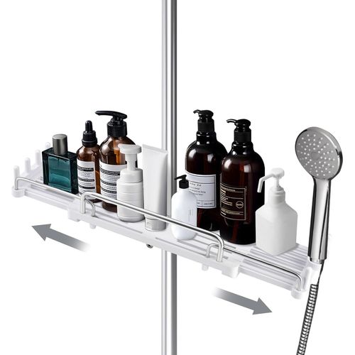 ERSHI-Étagère de douche télescopique sans perçage pour savon, shampooing, étagère de douche à suspendre pour barre de douche de 18[699]