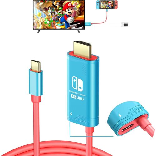 Ershi-Câble Usb Type C Vers Hdmi Pour Nintendo Switch/Oled,Câble 3 En 1 Haute Vitesse 4k Usb-C Vers Hdmi, Prise En Charge Tv/Steam[522]