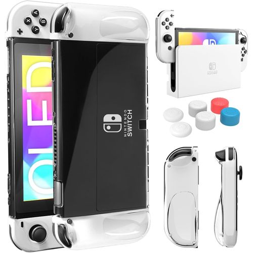 Ershi-Coque Compatible Avec Nintendo Switch Oled, Coque Transparente Compatible Avec Switch Oled, Coque Joy-Con En Tpu Souple Et C[546]