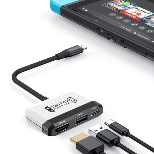 ERSHI-Switch Dock for Nintendo Switch OLED, 3 in 1 Switch TV Adapter with 4K HDMI, USB 3.0 Port, Type C 100W Charging, Portable Sw[574]