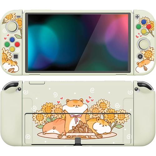 Ershi-Playvital Coque Pour Switch Oled,Housse Protection Pour Nintendo Switch Oled Avec Capuchon Joystick Étui Cover Joycon Et Bou[210]