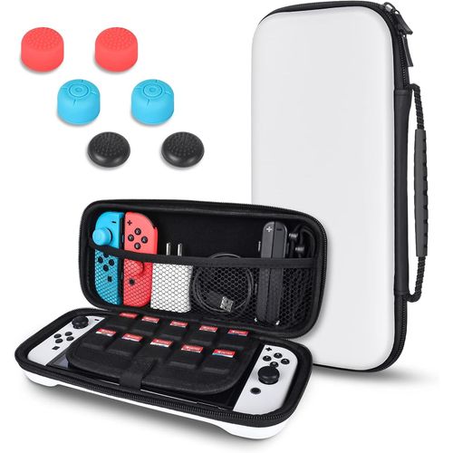 Ershi-Housse De Transport Compatible Avec Nintendo Switch Oled, Coque Rigide Portable Ultra-Mince Avec 10 Supports De Cartouches D[1083]