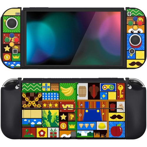 Ershi-Playvital Coque Pour Switch Oled,Housse Protection Pour Nintendo Switch Oled Avec Capuchon Joystick Étui Cover Joycon Et Bou[253]